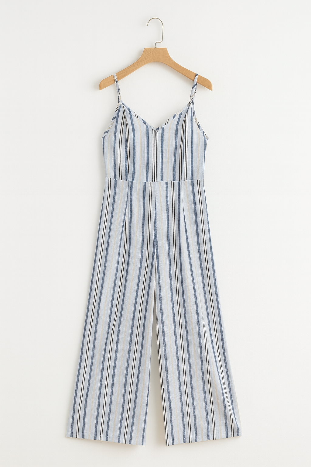 V-Ausschnitt Jumpsuit Frauen ärmellos gestreift Wintermode