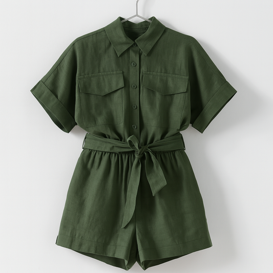 Warmer Frauen Jumpsuit mit weitem Bein und Schnürung