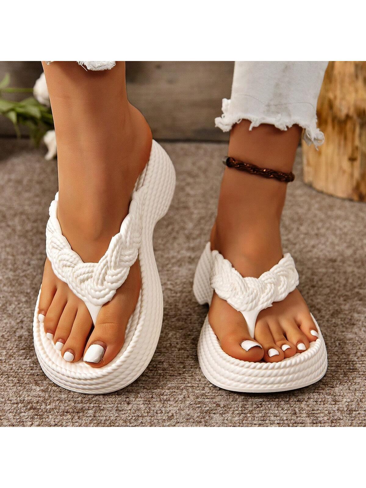 Sandalen mit geflochtenem Muster und weicher, dicker EVA-Sohle
