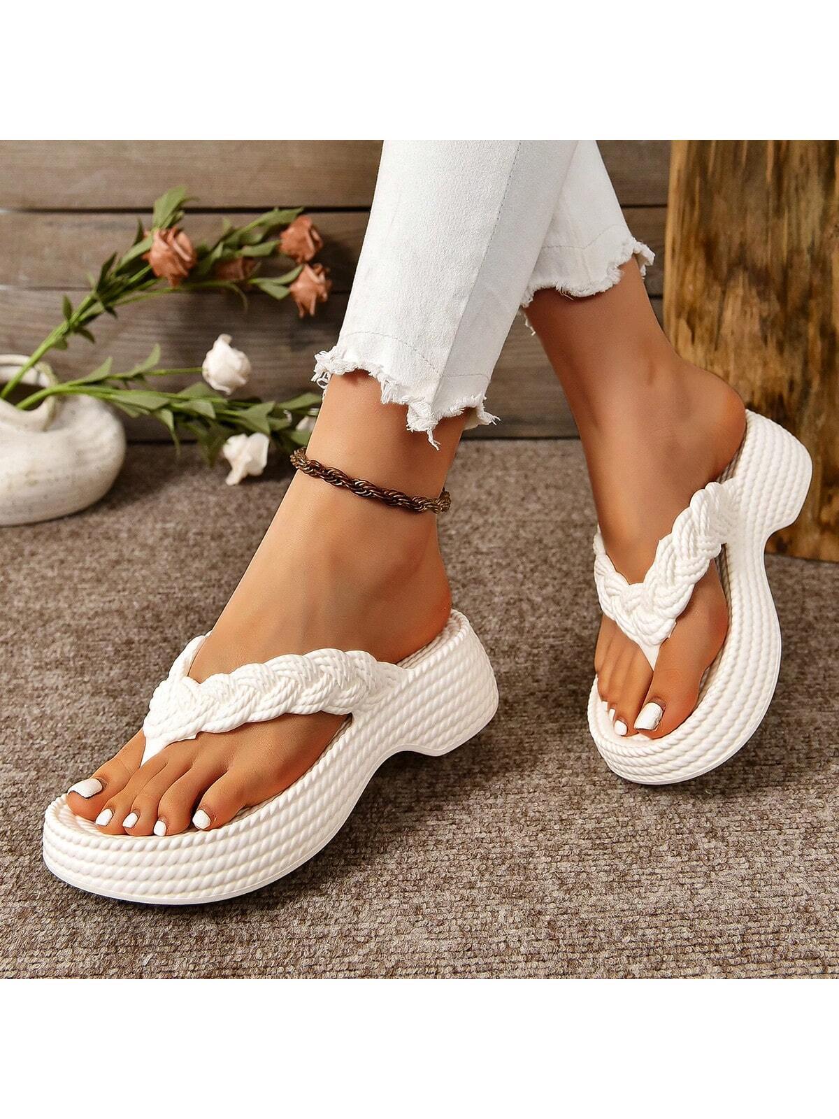 Sandalen mit geflochtenem Muster und weicher, dicker EVA-Sohle