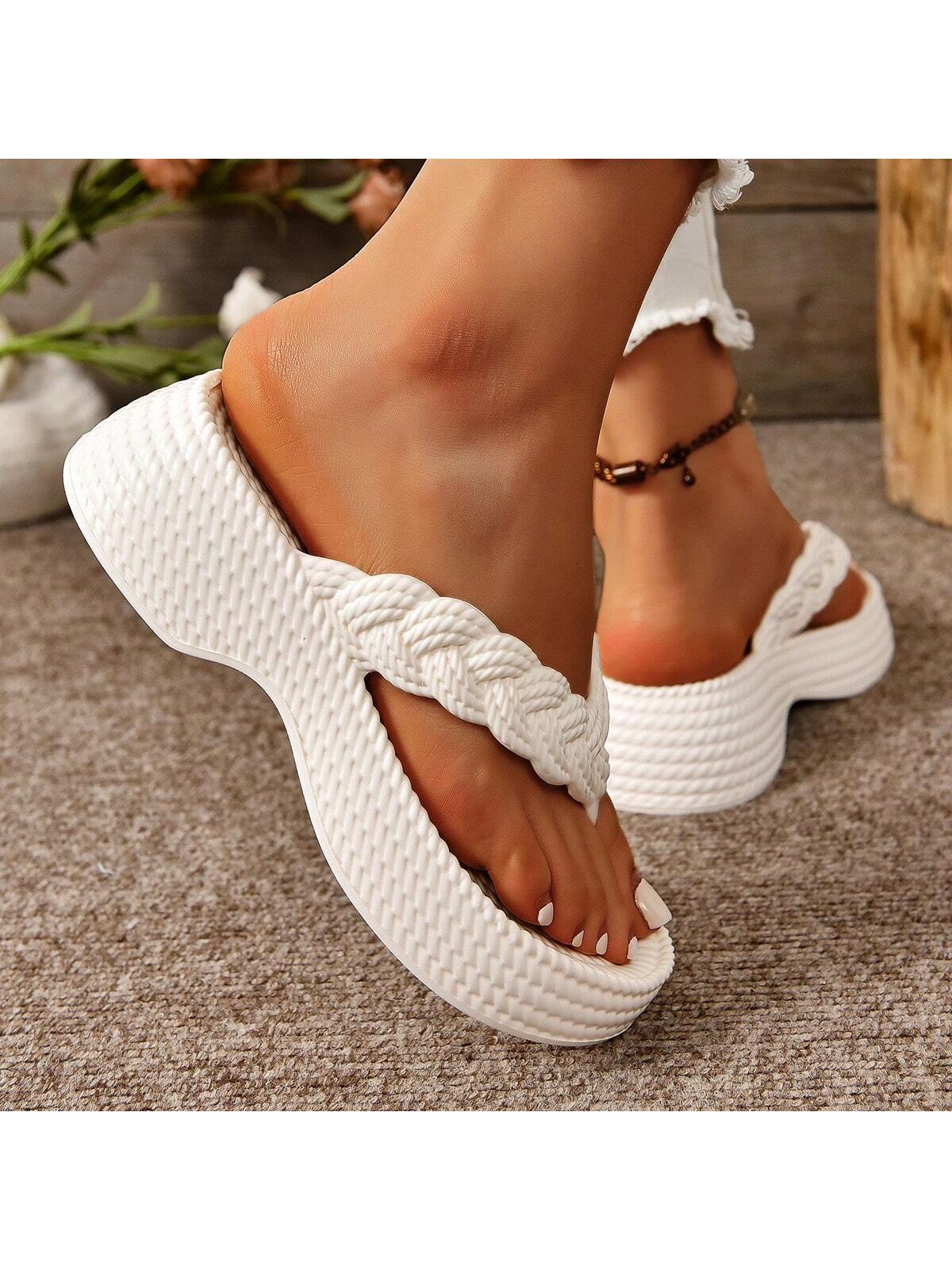 Sandalen mit geflochtenem Muster und weicher, dicker EVA-Sohle
