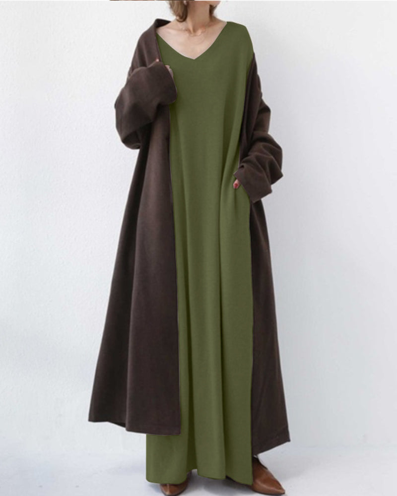 Vera® | Elegantes Langarmkleid mit V-Ausschnitt