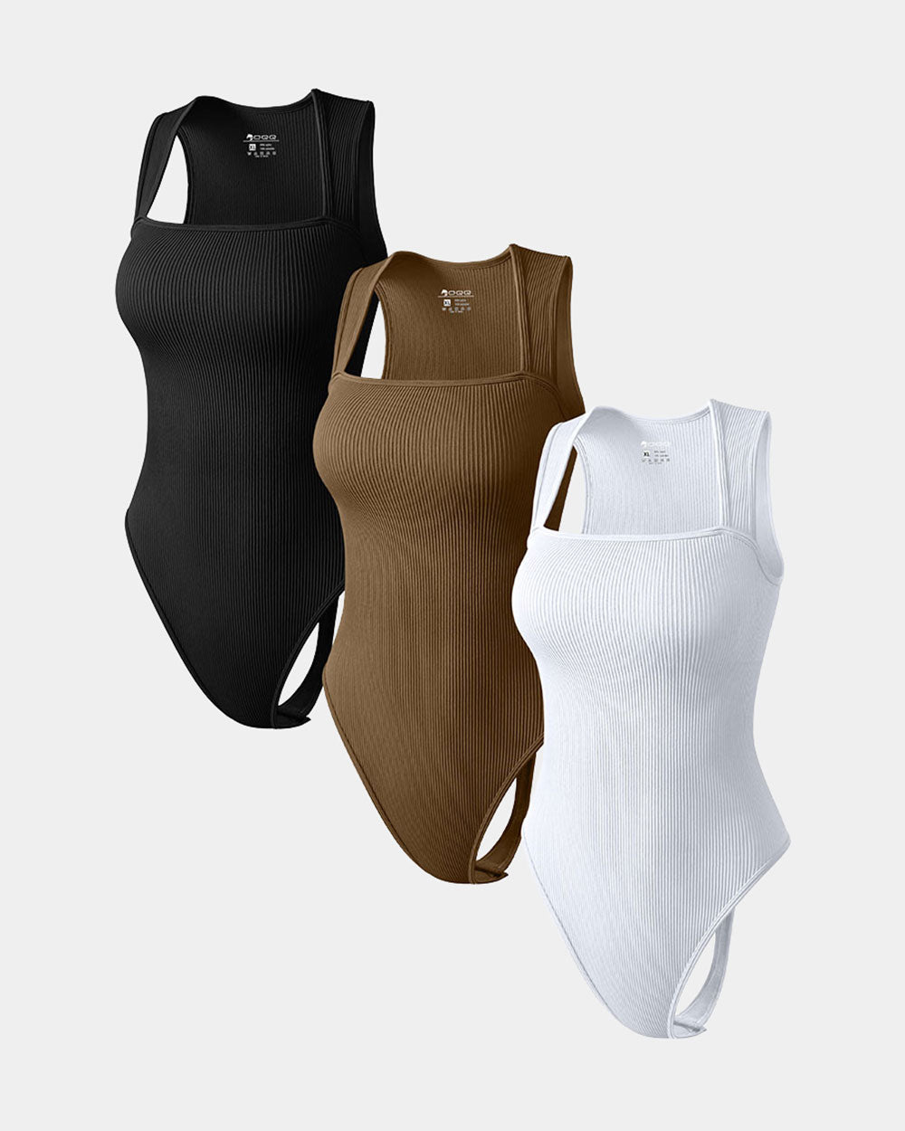 Bademode Damen Badeanzug Set mit breiten Trägern im Rippenlook