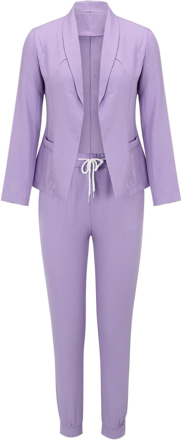 Sets Damen Outfit mit Blazer Hose und Bindegürtel modern