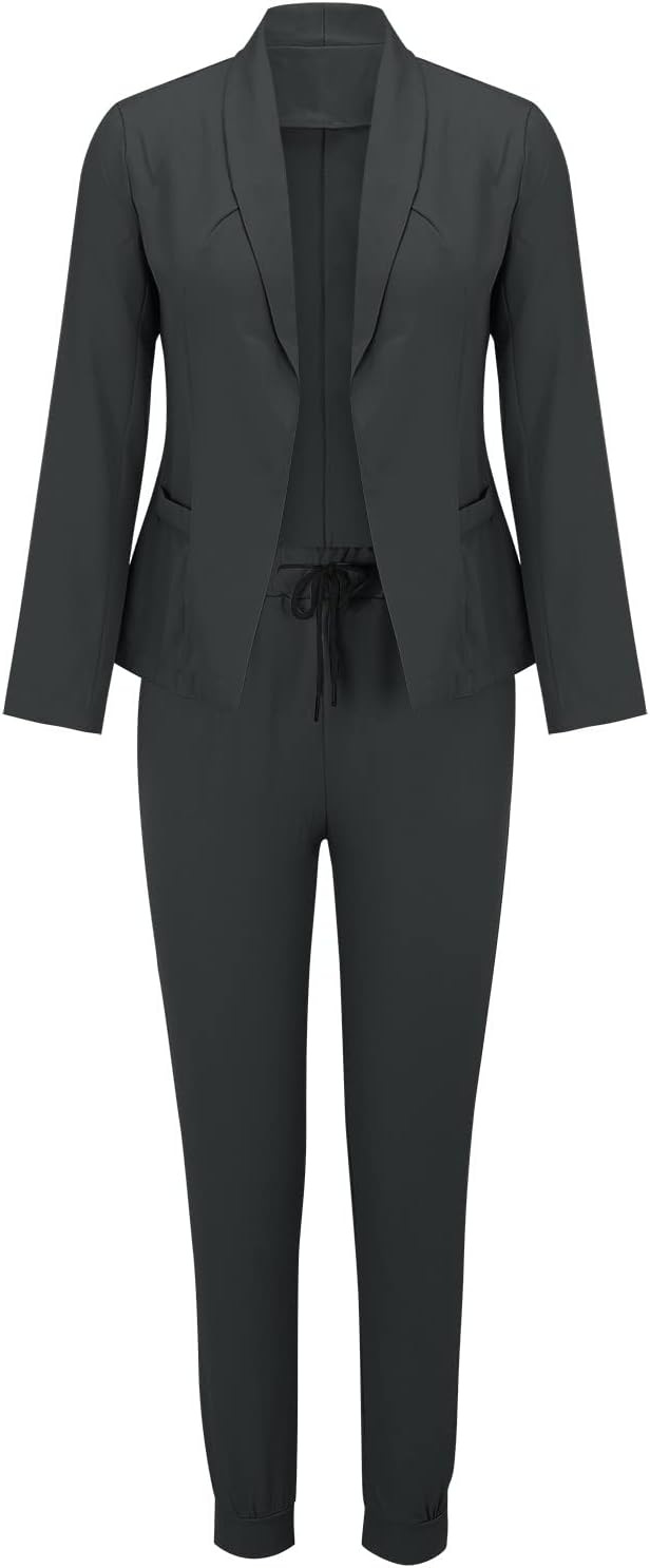 Sets Damen Outfit mit Blazer Hose und Bindegürtel modern