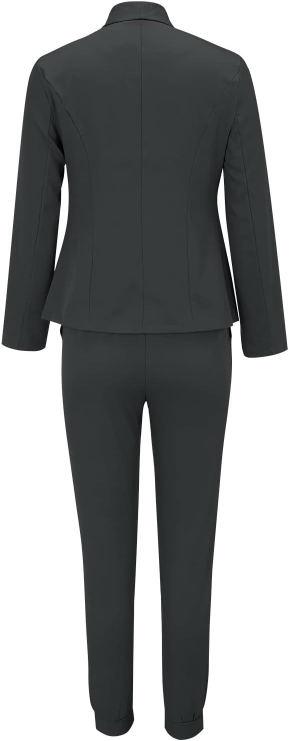 Sets Damen Outfit mit Blazer Hose und Bindegürtel modern
