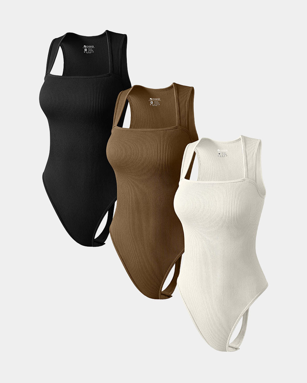 Bademode Damen Badeanzug Set mit breiten Trägern im Rippenlook
