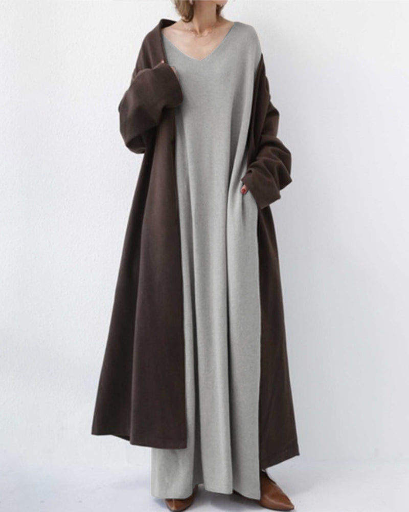 Vera® | Elegantes Langarmkleid mit V-Ausschnitt