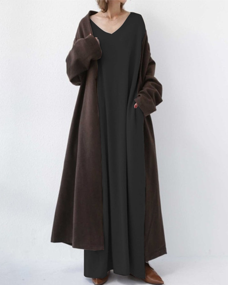 Vera® | Elegantes Langarmkleid mit V-Ausschnitt