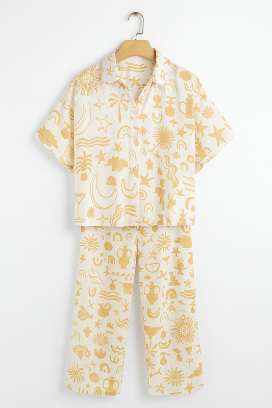 Weißer Anzug mit Prints – Eleganz & Komfort für jede Jahreszeit