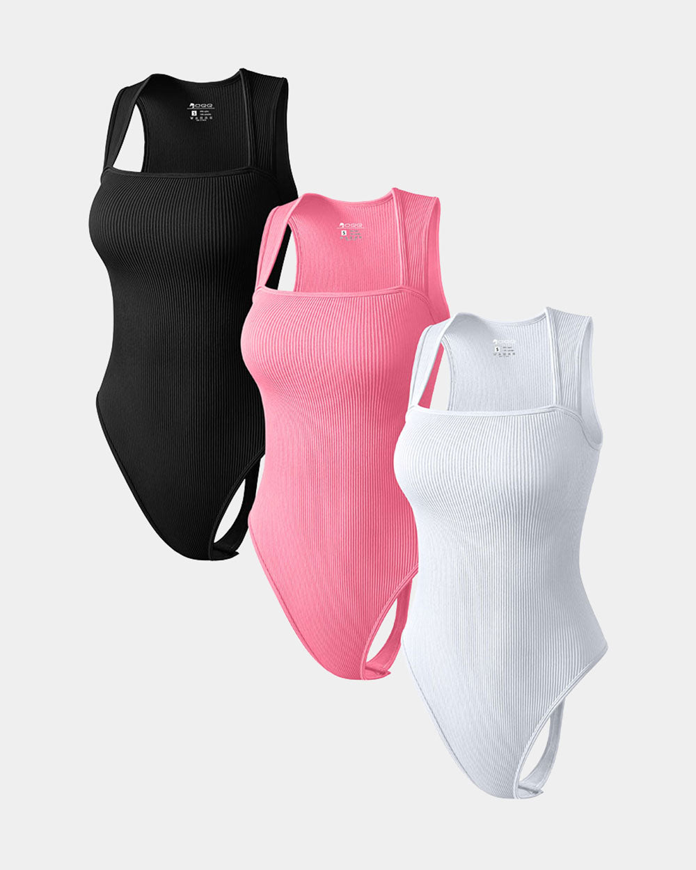 Bademode Damen Badeanzug Set mit breiten Trägern im Rippenlook