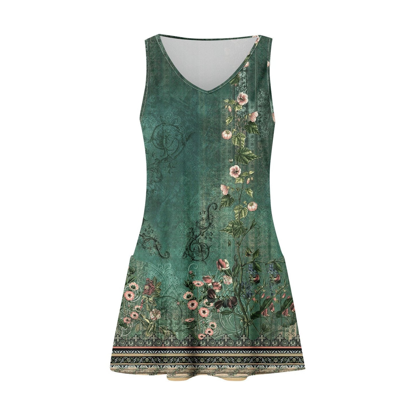 Bademode Damen Strandkleid mit Blumenprint und Rückenfrei