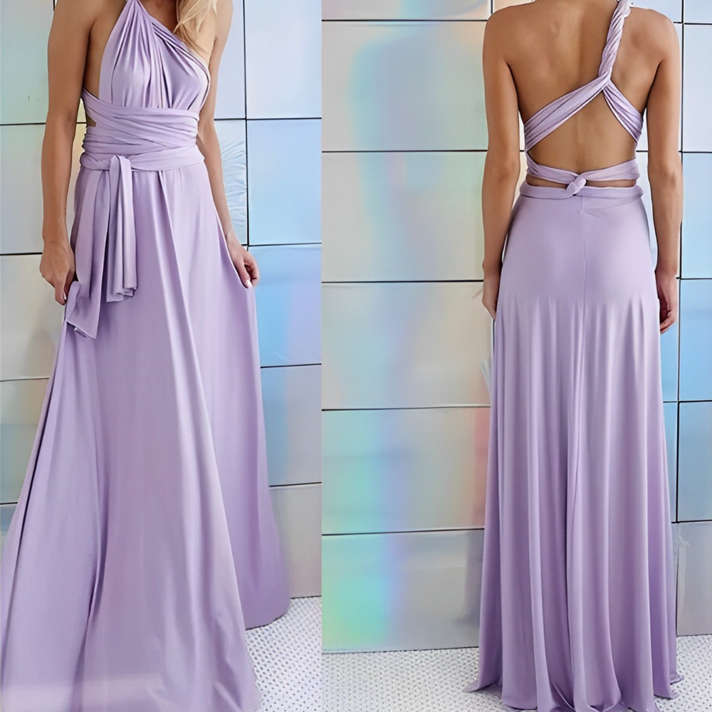 Kleid Lang Rückenfrei Elegant in Flieder für besondere Anlässe