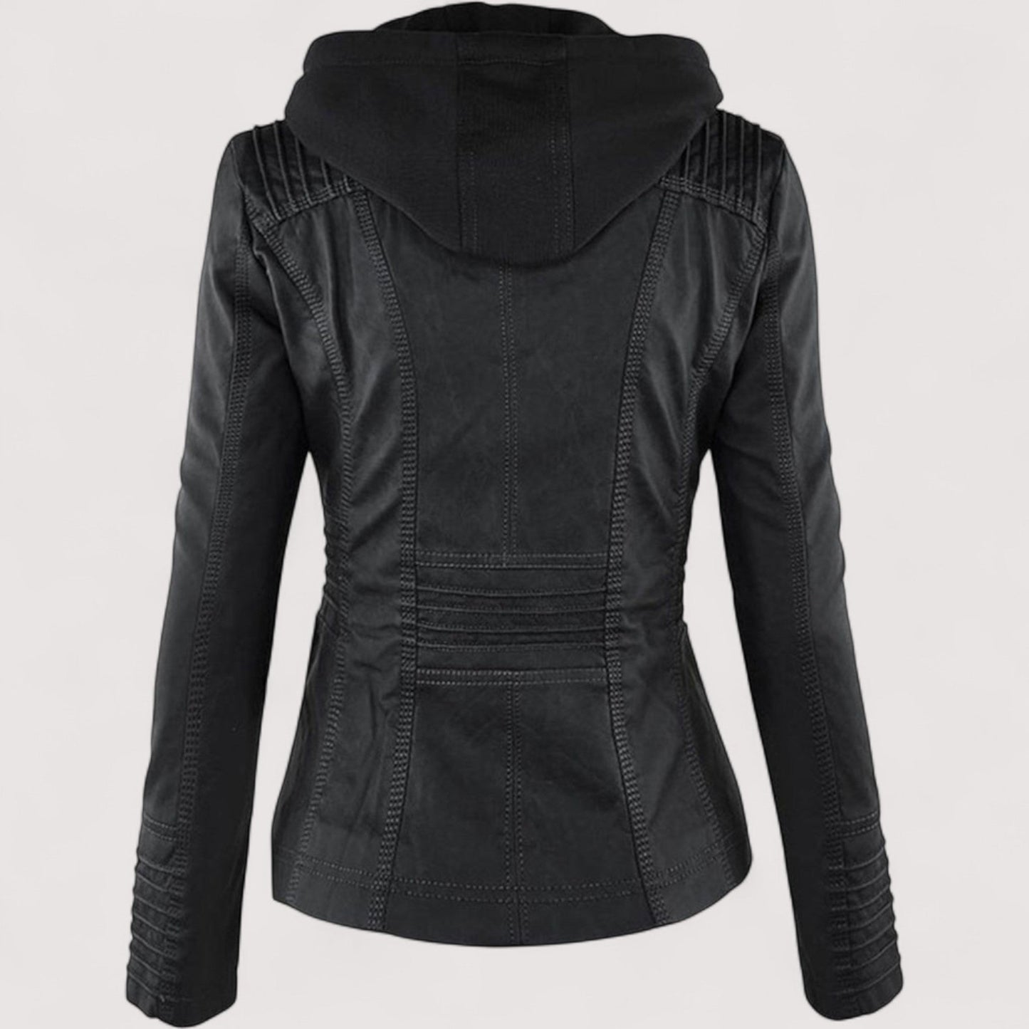 Vera | Laurina - Taillierte Bikerjacke mit Kapuze
