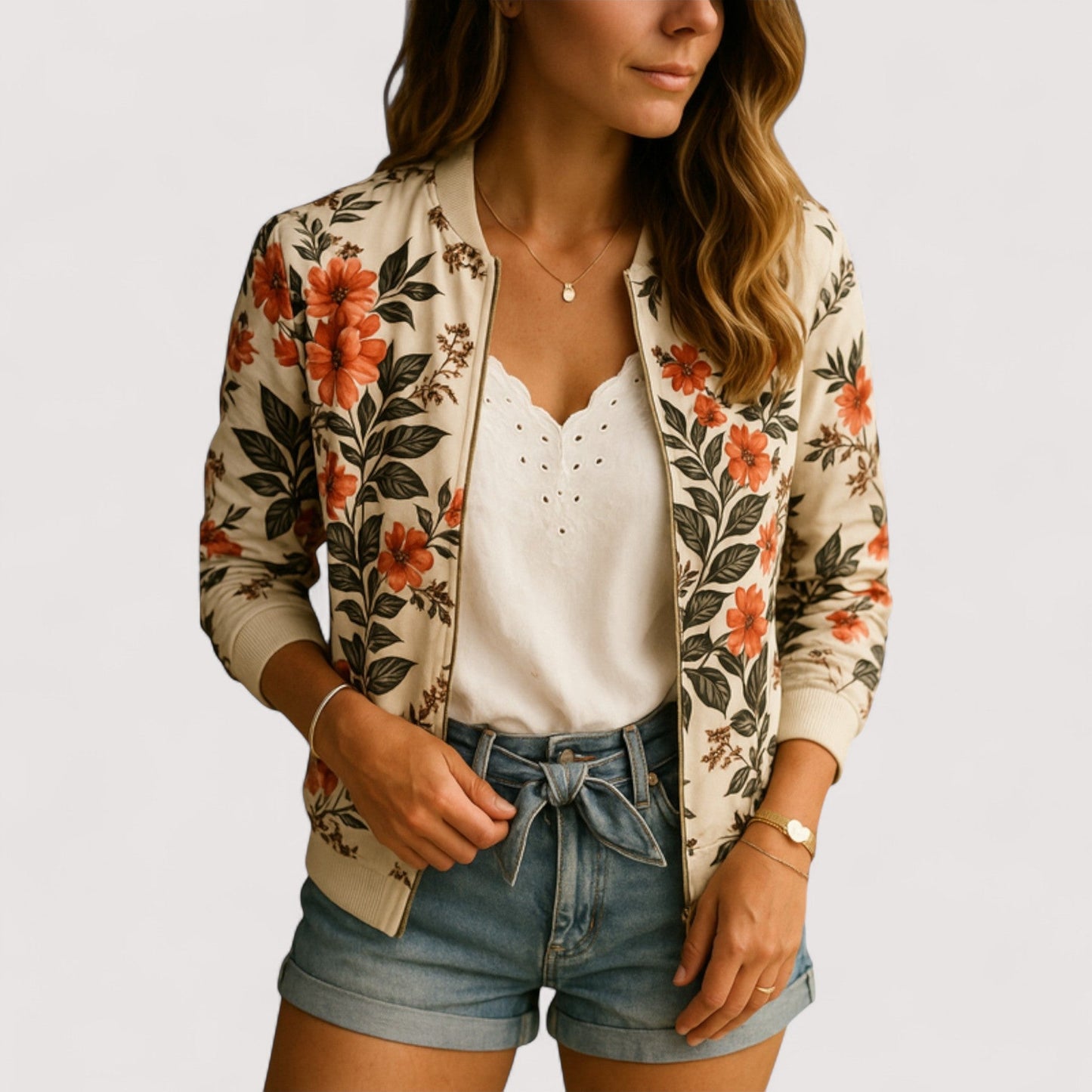 Vera | Lidia - Stylische Bomberjacke mit Blumenmuster