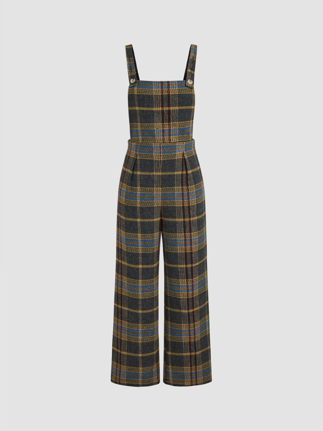 Overall mit Tweed-Karomuster und weitem Schnitt für elegante Frauen