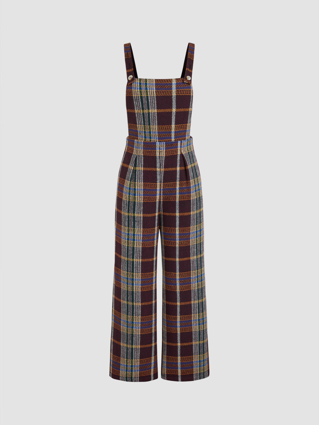 Overall mit Tweed-Karomuster und weitem Schnitt für elegante Frauen