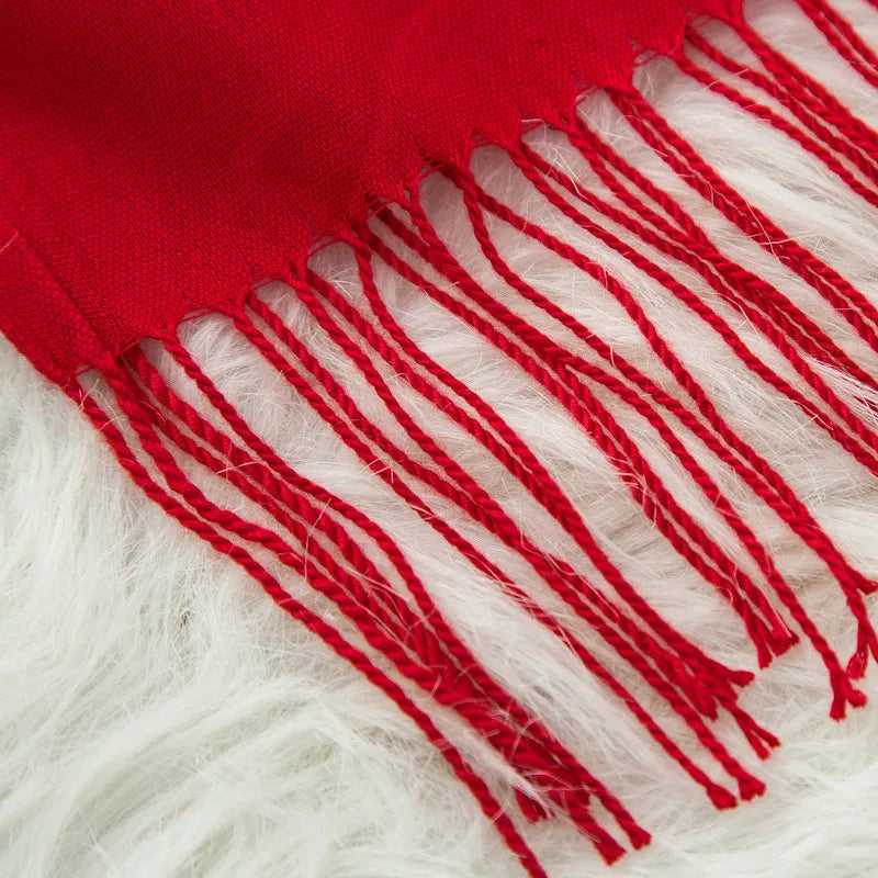 Schal für Frauen im Winter mit langen Fransen, aus Kaschmir, vielseitig als Pashmina und Hijab