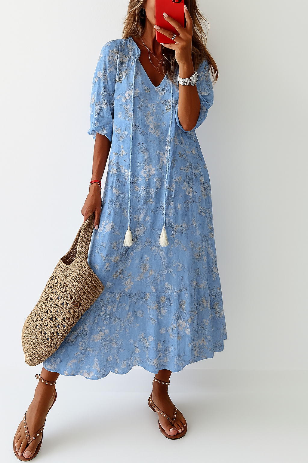 Kleider für Frauen – Elegantes Sommerkleid in Maxi-Länge für den Sommer