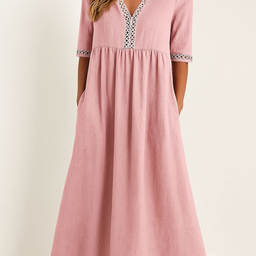 Kleid aus Baumwolle und Leinen für Damen – Sommerlich, luftig, bequem