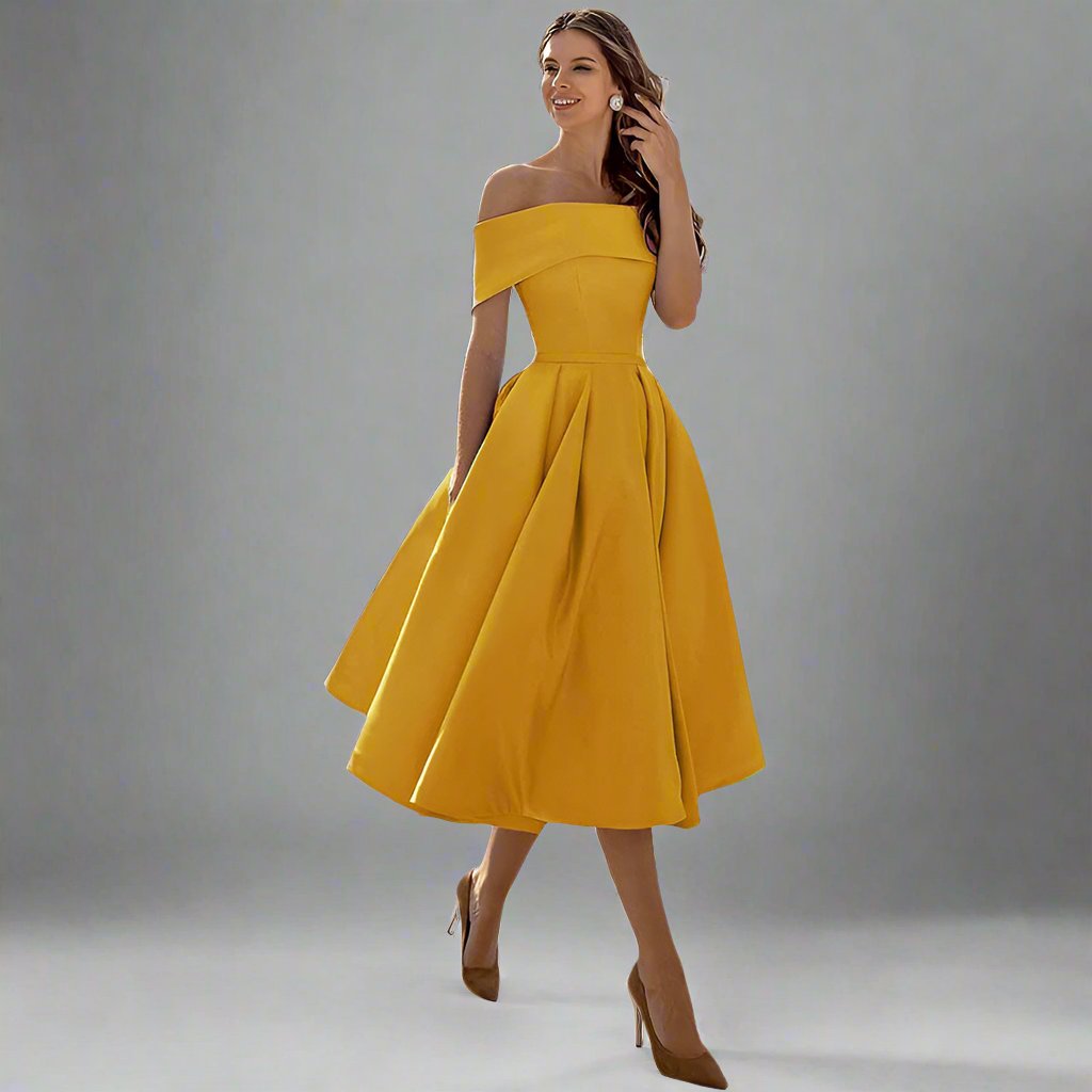 Elegantes trägerloses Satin-Partykleid für festliche Anlässe