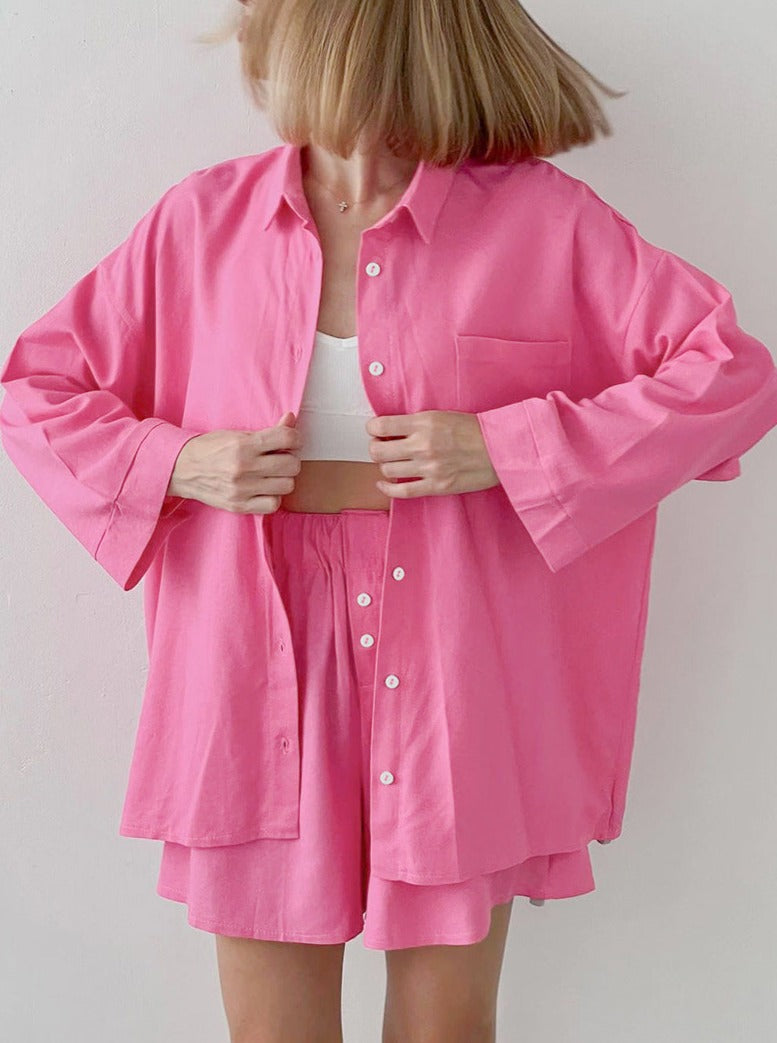 Rosafarbener Cardigan für Frauen - Langer, eleganter Schnitt