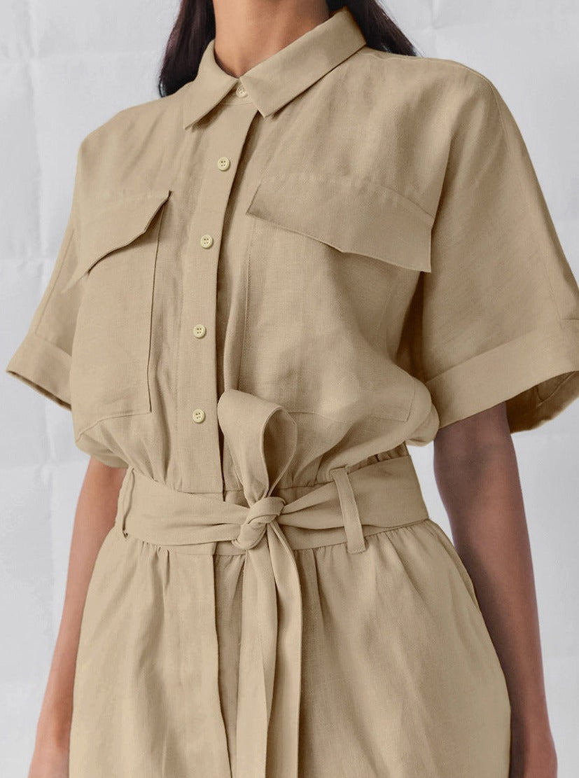 Warmer Frauen Jumpsuit mit weitem Bein und Schnürung