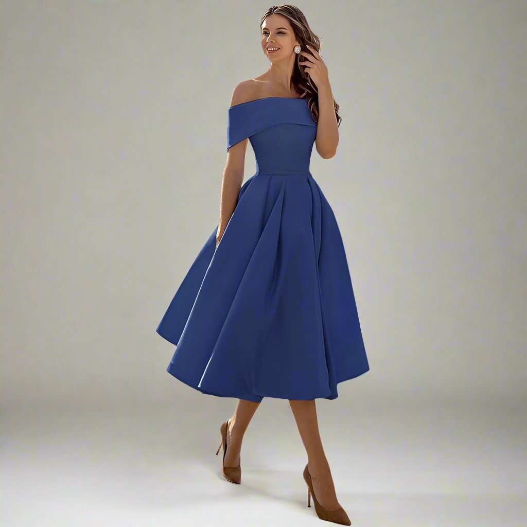 Elegantes trägerloses Satin-Partykleid für festliche Anlässe