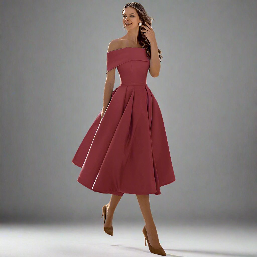 Elegantes trägerloses Satin-Partykleid für festliche Anlässe