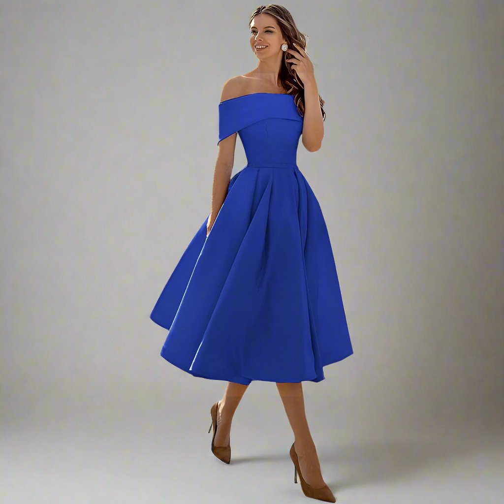 Elegantes trägerloses Satin-Partykleid für festliche Anlässe