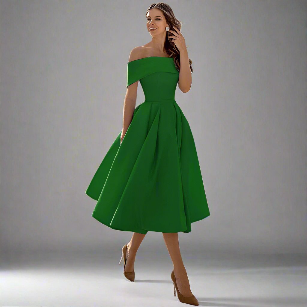 Elegantes trägerloses Satin-Partykleid für festliche Anlässe