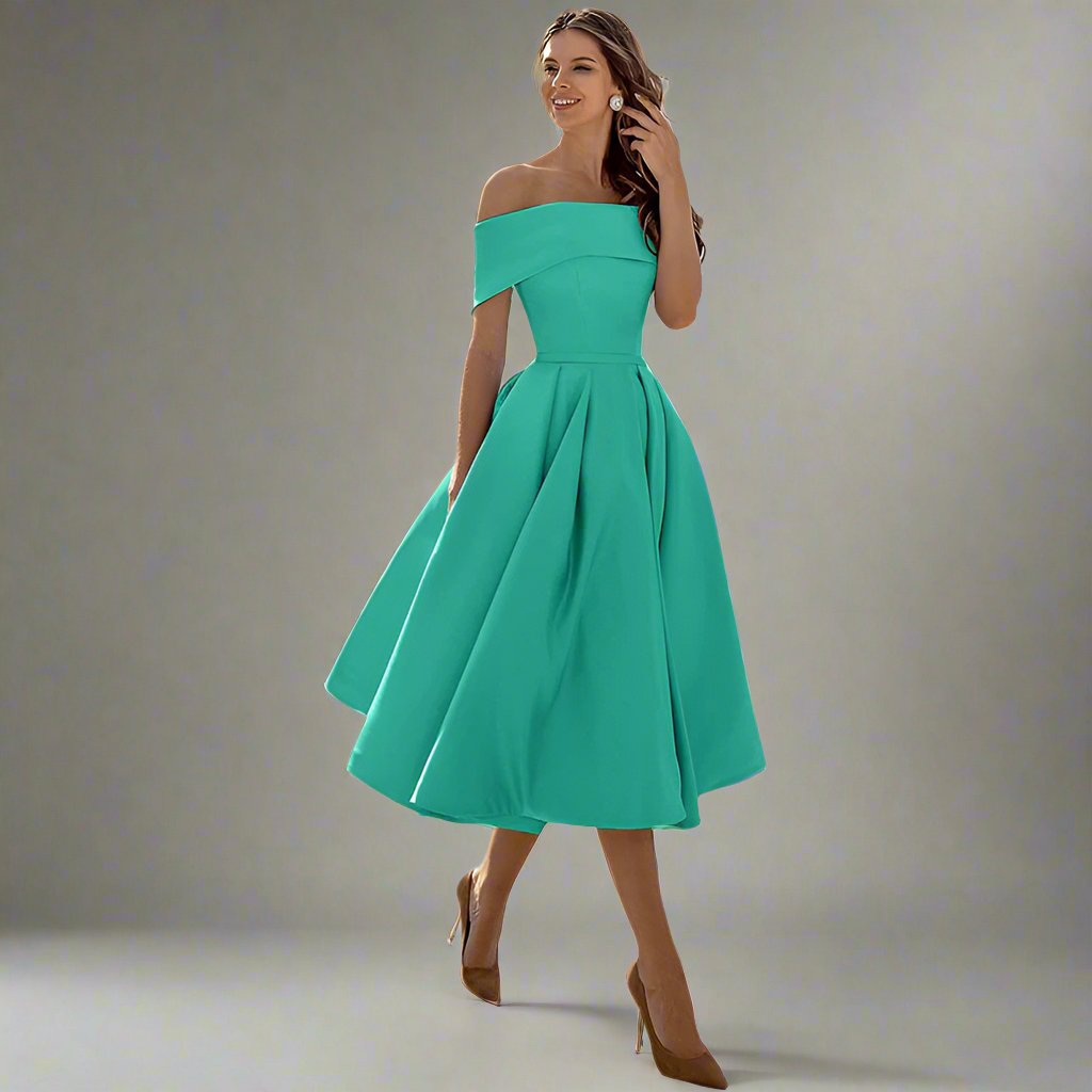 Elegantes trägerloses Satin-Partykleid für festliche Anlässe