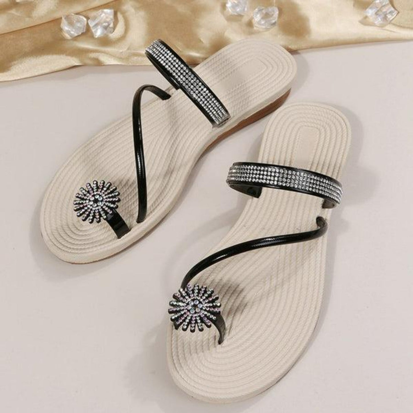 Damen Flip-Flops mit Zehenring, Sommer, Strand, flache Sandalen