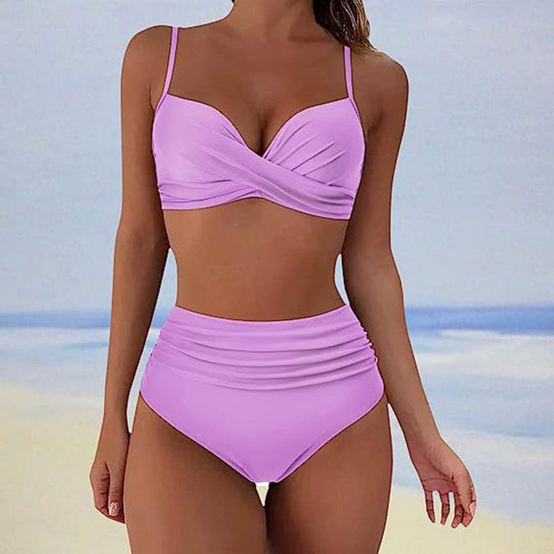 Bademode High-Waist Bikini mit Wickeloptik und Soft Cups