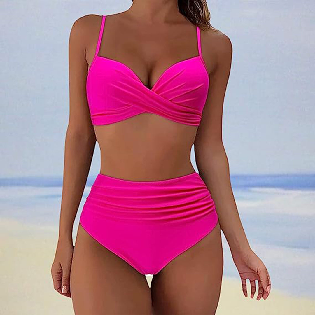 Bademode High-Waist Bikini mit Wickeloptik und Soft Cups