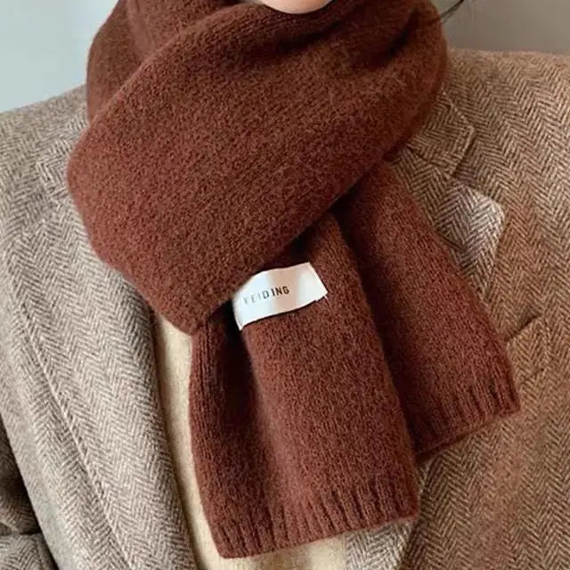 Schal für Frauen aus Wolle und Polyester, einfarbig, warm und vielseitig für Herbst und Winter