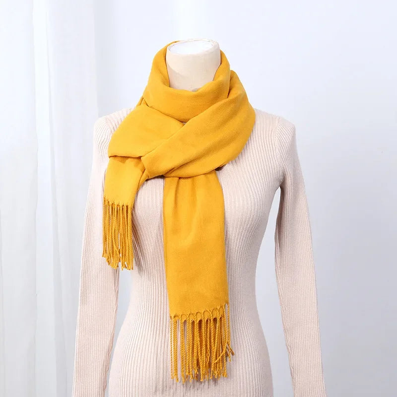 Schal für Frauen, dick, koreanischer Stil, großes rotes Logo, warm und vielseitig, ideal für Winter