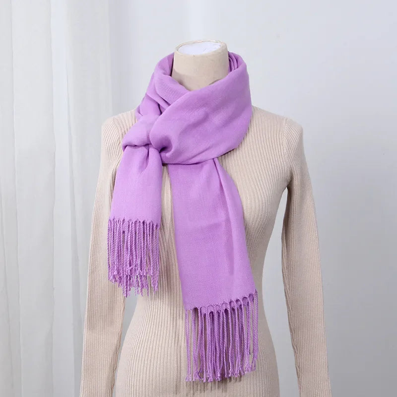 Schal für Frauen, dick, koreanischer Stil, großes rotes Logo, warm und vielseitig, ideal für Winter