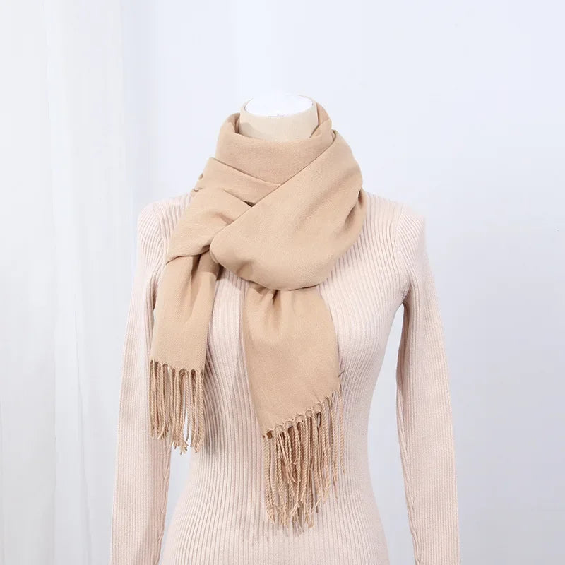Schal für Frauen, dick, koreanischer Stil, großes rotes Logo, warm und vielseitig, ideal für Winter