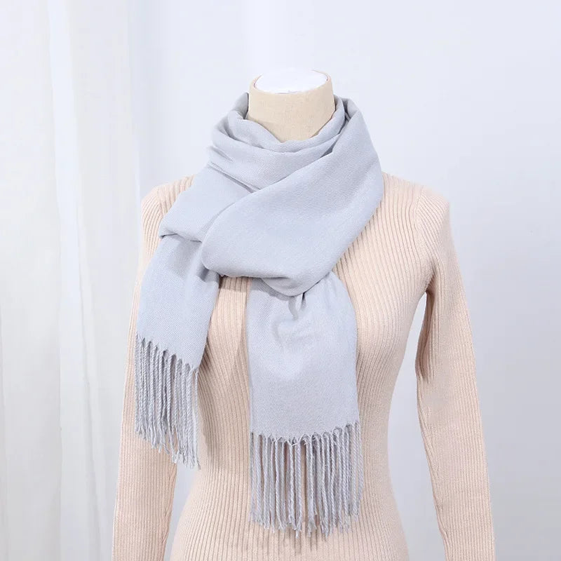 Schal für Frauen, dick, koreanischer Stil, großes rotes Logo, warm und vielseitig, ideal für Winter