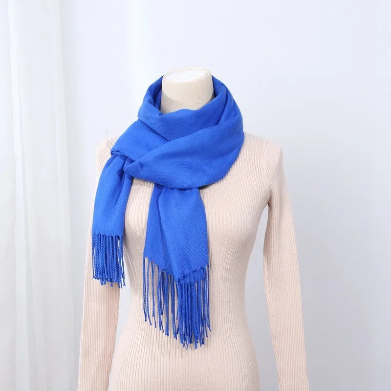 Schal für Frauen, dick, koreanischer Stil, großes rotes Logo, warm und vielseitig, ideal für Winter