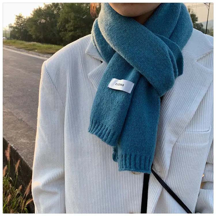 Schal für Frauen aus Wolle und Polyester, einfarbig, warm und vielseitig für Herbst und Winter