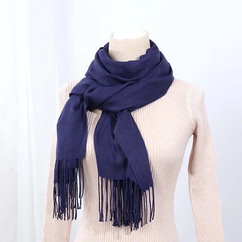 Schal für Frauen, dick, koreanischer Stil, großes rotes Logo, warm und vielseitig, ideal für Winter