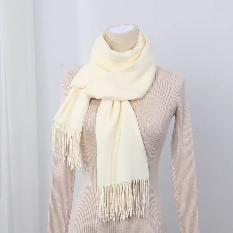 Schal für Frauen, dick, koreanischer Stil, großes rotes Logo, warm und vielseitig, ideal für Winter