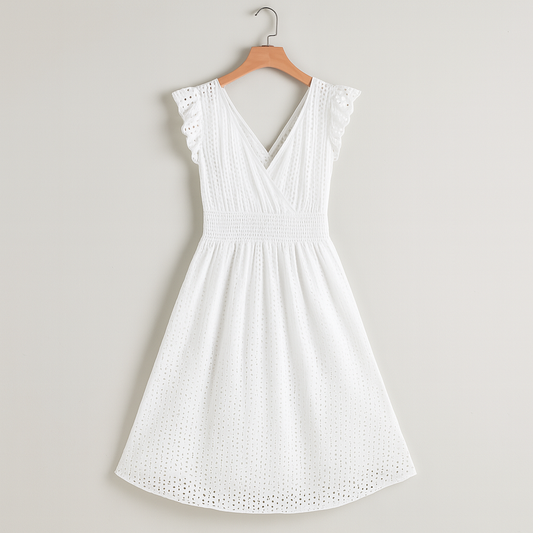 Kleider mit Stickerei und verspieltem Volant-Saum für Damen