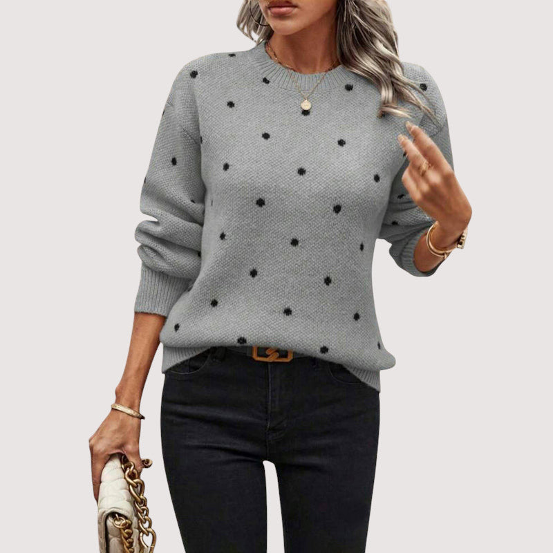 Vera | Nina – Punktli Strickpulli im lässige Chic