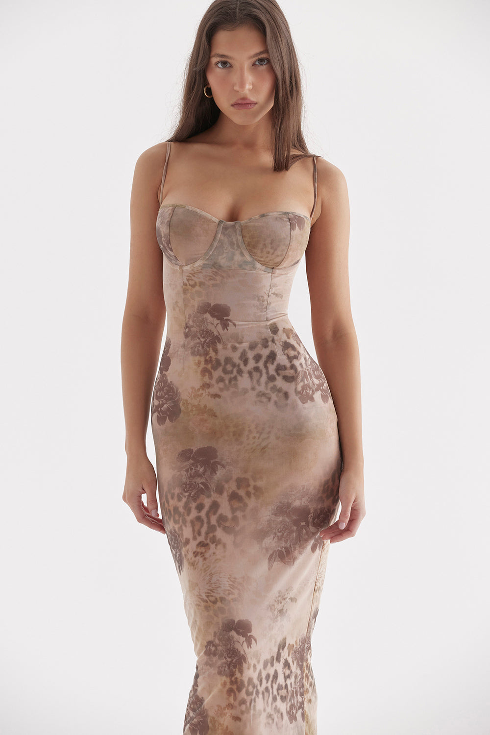 Elegantes Damenkleid mit Blumenmuster und Rückenausschnitt
