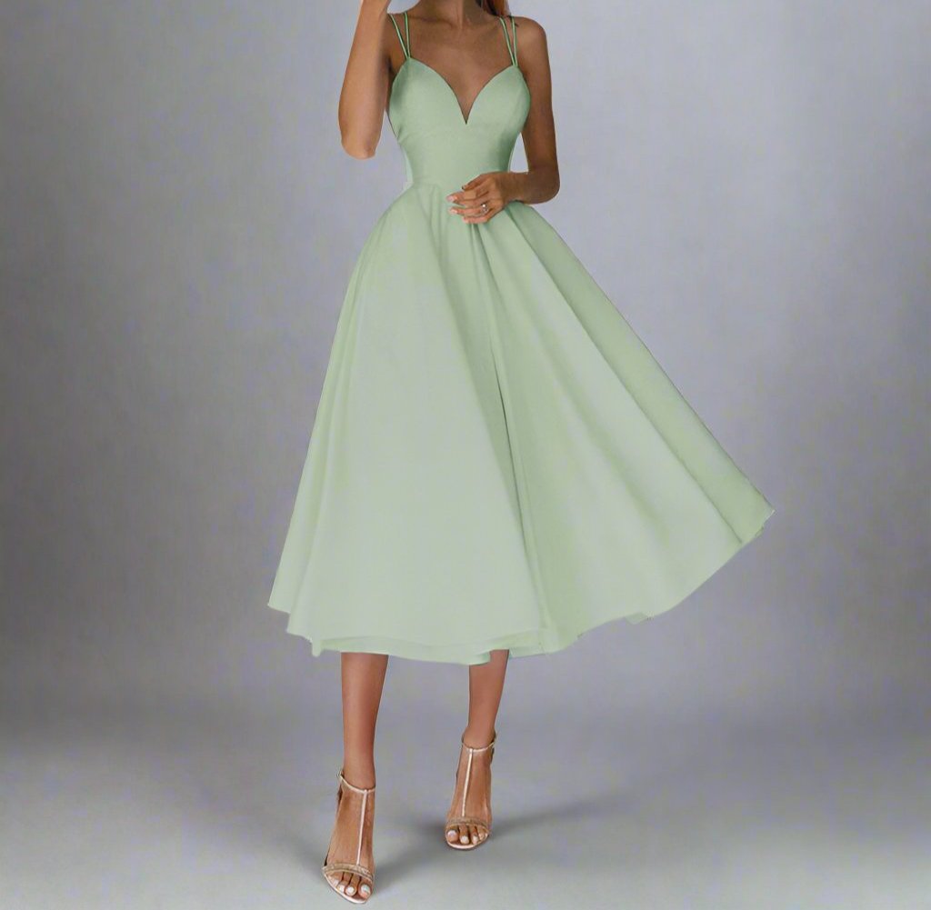 Kleider für Frauen – Elegantes Brautjungfernkleid mit schickem V-Ausschnitt