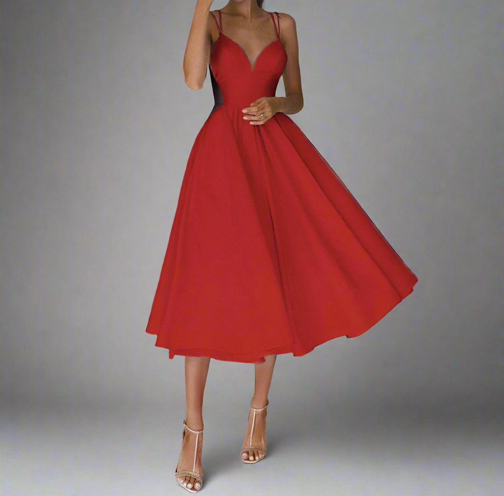 Kleider für Frauen – Elegantes Brautjungfernkleid mit schickem V-Ausschnitt