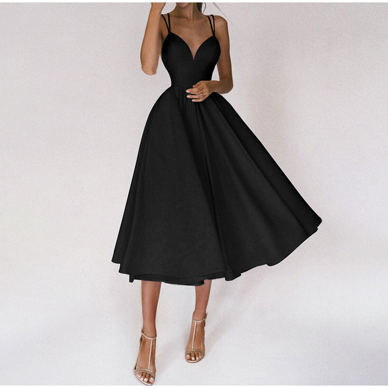 Kleider-Brautjungfernkleid mit elegantem Ausschnitt für Frauen